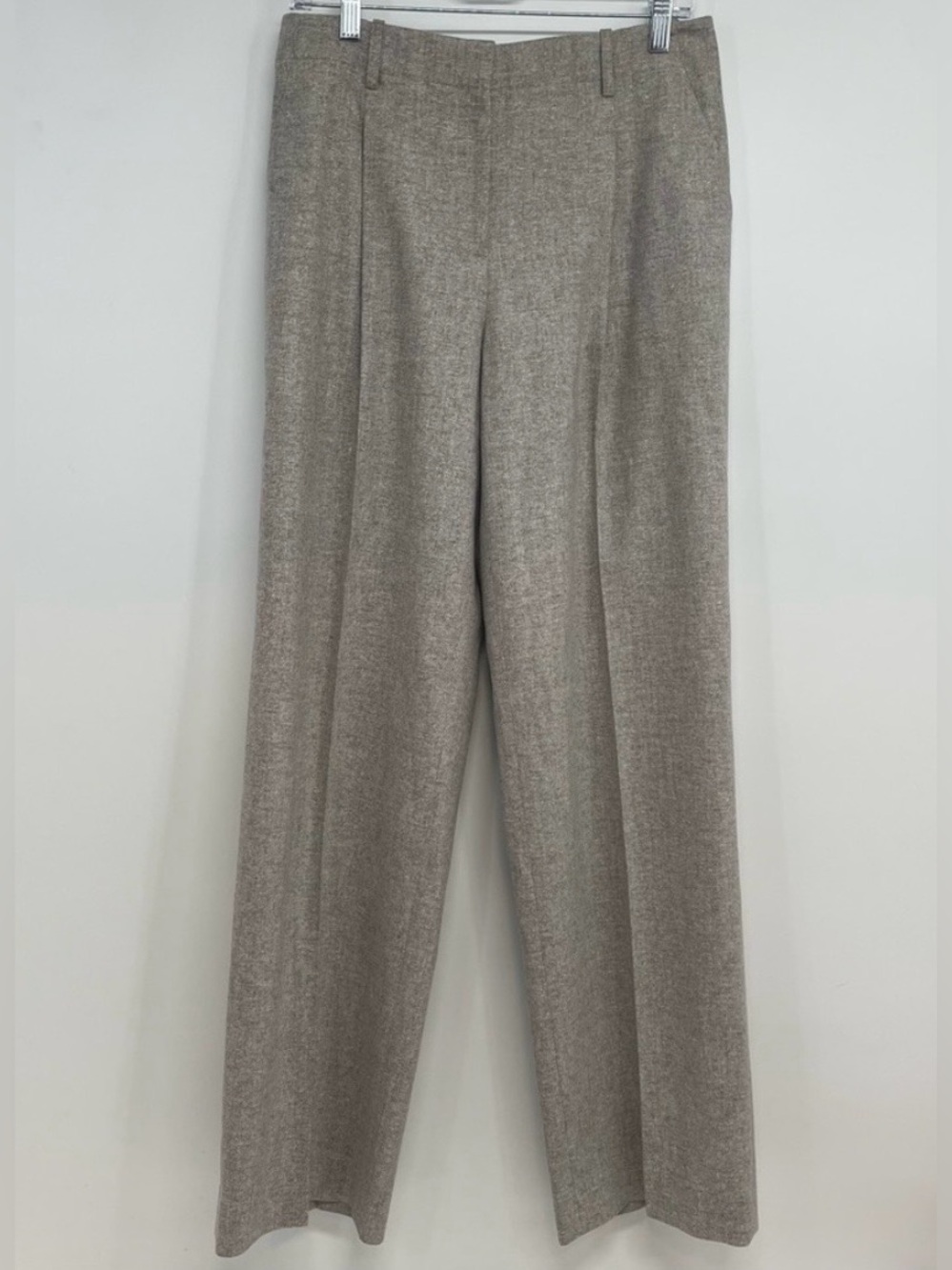Lafayette 148 New York platinum/multi silk/wool Dress Pants in Taupe Gray